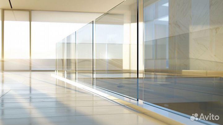 Ограждения для лестниц из стекла