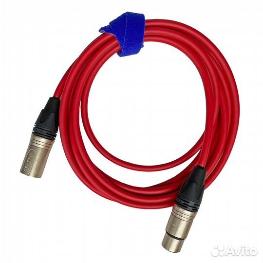 Кабель микрофонный GS-PRO XLR3F-XLR3M (red) 2 метр