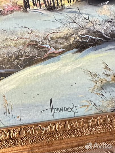 Большая картина/холст/масло в раме/Новиков Ю.В