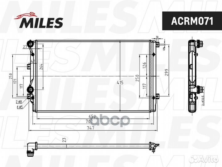 Радиатор audi A3 / VW golf 1.9TD 03- acrm071 Miles