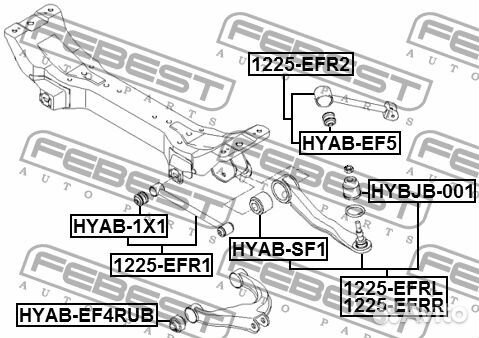 Hyabef4RUB Сайлентблок заднего верхнего рычага