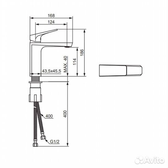 Смеситель для раковины Damixa Merkur 400210000 хром