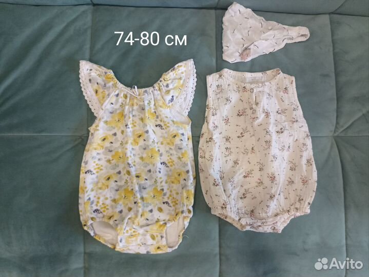 Боди на девочку муслин 74-80 см