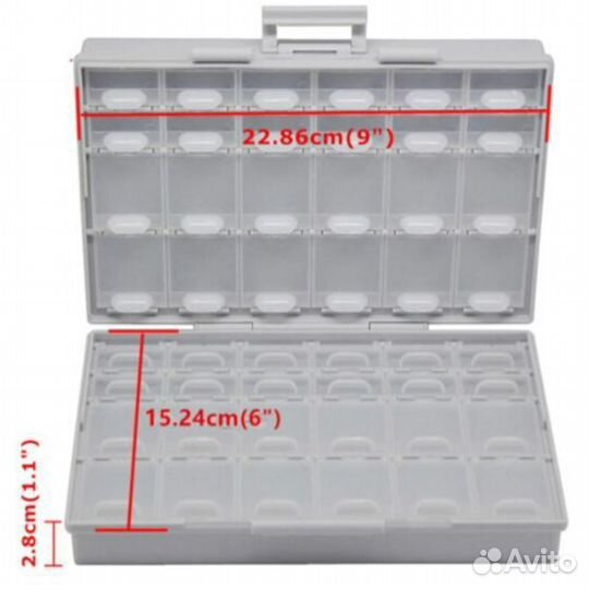 Бокс для радиодеталей органайзер для хранения SMD