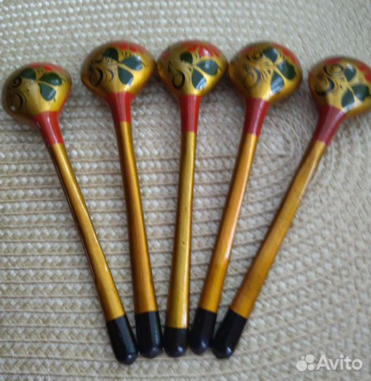 Деревянные ложки хохлома СССР