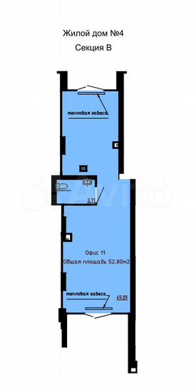 Свободного назначения, 52.8 м²