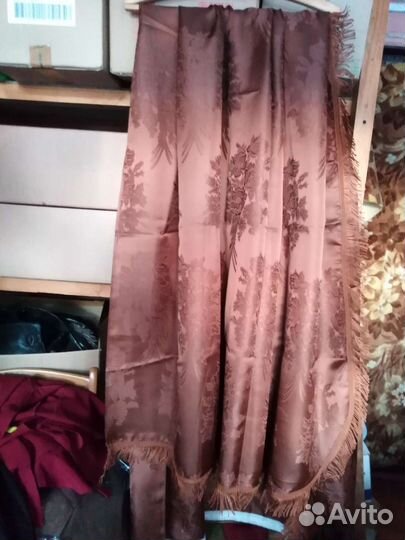 Шторы, цвет кофе с лентой