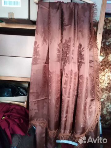 Шторы, цвет кофе с лентой