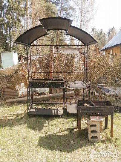 Кованый мангал с печью