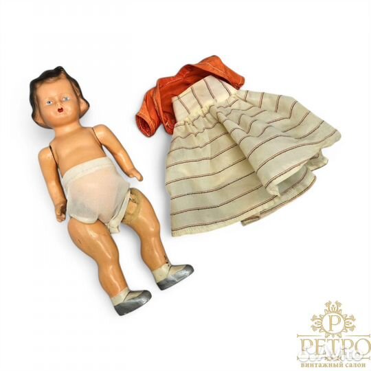 Кукла папье-маше довоенная