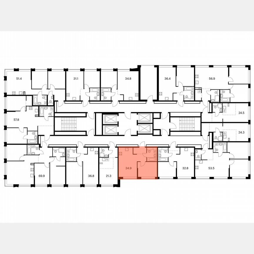 1-к. квартира, 34,9 м², 29/32 эт.