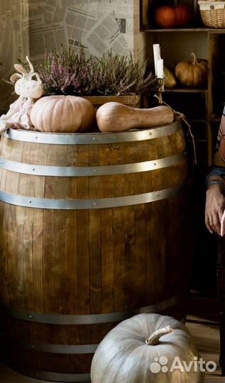 Муляж деревянной бочки для декора, 250 л
