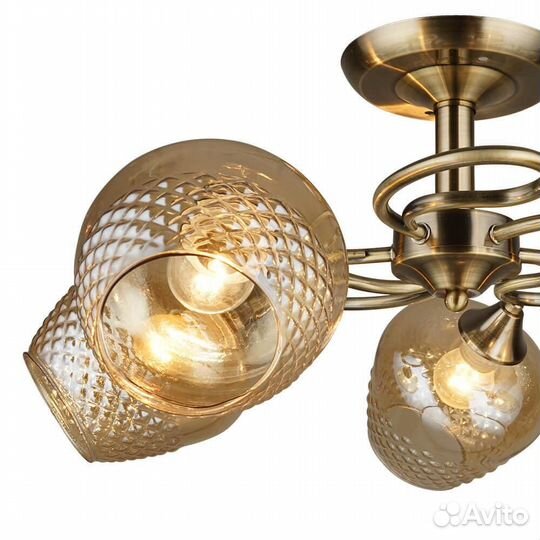 Люстра металл и стекло в спальню классика