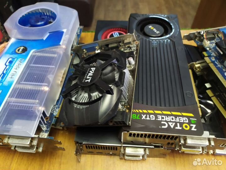 Видеокарты на запчасти или востановление лот 16шт