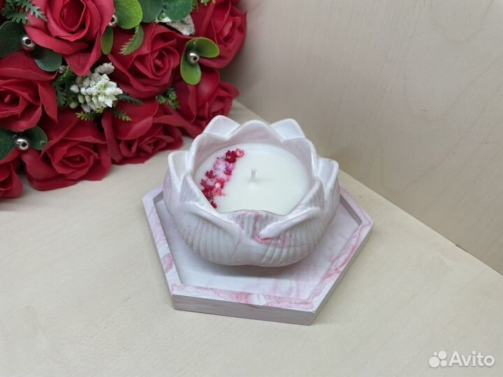 Аромасвечи в гипсовых подсвечниках