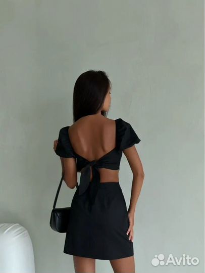 Черное платье мини