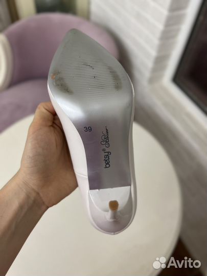 Свадебные лодочки белые 39 размер