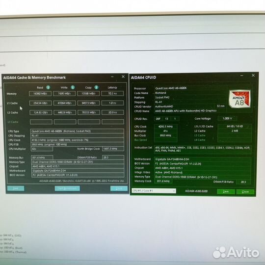 Сборка AMD A8-6600K+Gigabyte+8Gb DDR3 1866Mhz