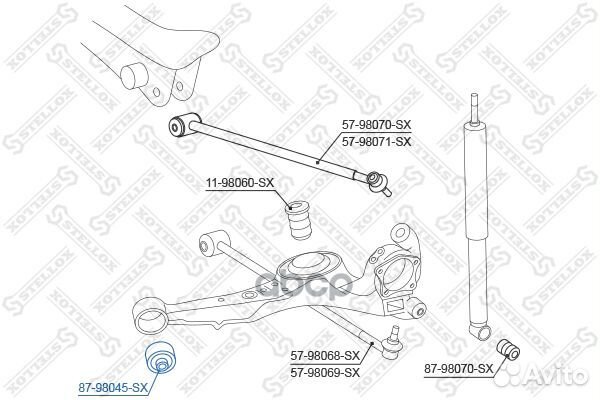 Сайлентблок зад. продол. рычага Toyota RAV 4 S