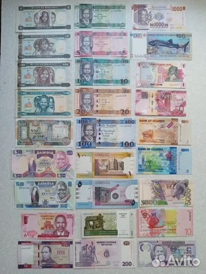 Банкноты африканских стран unc