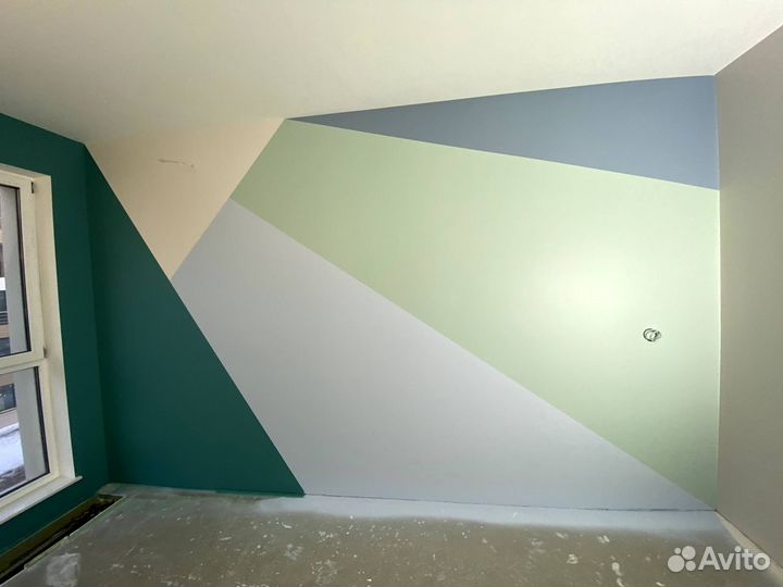Малярные работы в интерьерах, шпаклевка / покраска