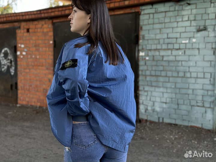 Ветровка Синего Цвета Stone Island Nylon Metal