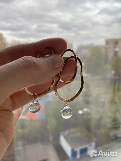 Серьги с хрусталиком