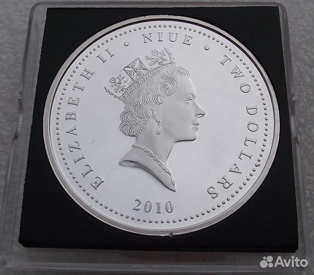 2 доллара 2010 года. Серебро 999 пр