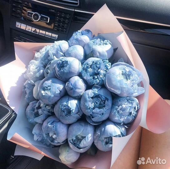 Пионы Голубые цветы доставка 24/7 букеты