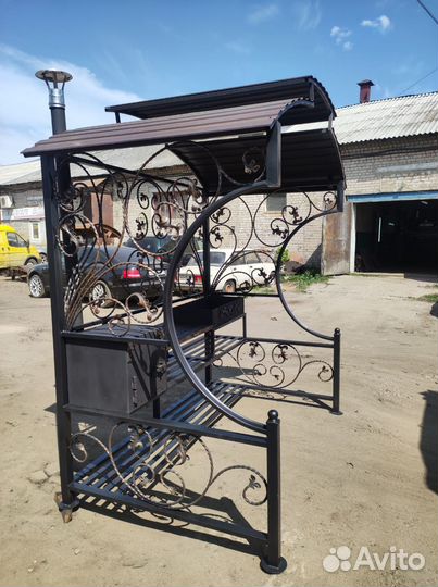 Мангал уличный с печью под казан 