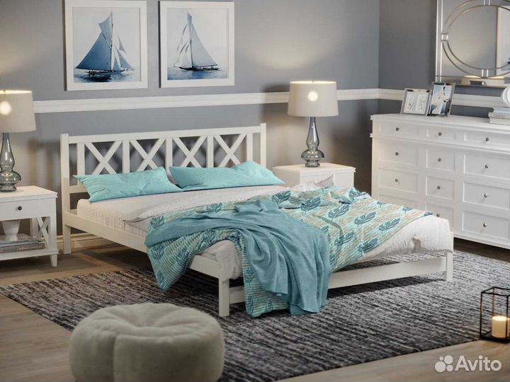 Кровать из натурального дерева 2-спальная 