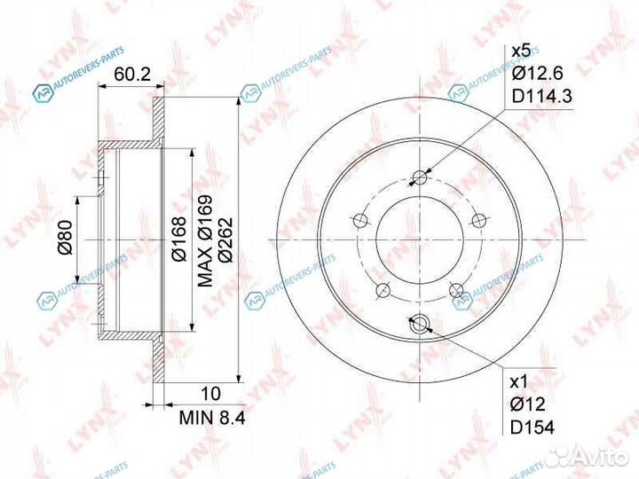 BN-1086 Диск тормозной зад