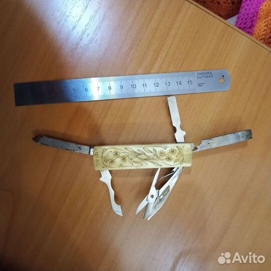 Кость,мамонта,вставки,ножик