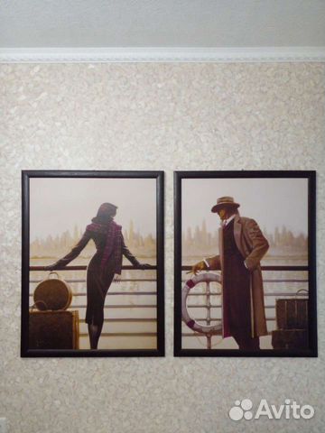 Картина репродукция (парная ) женщина и мужчина
