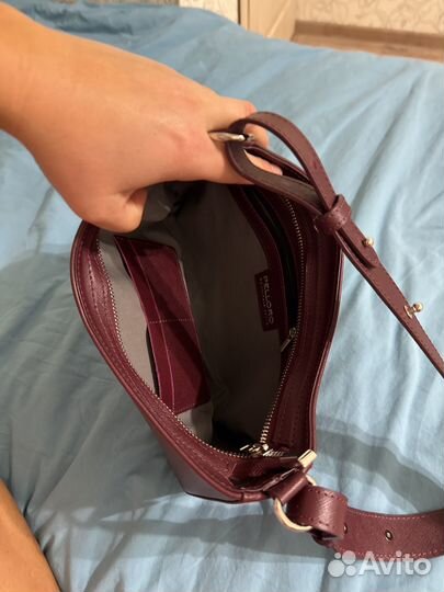 Сумка натуральная кожа бордовая