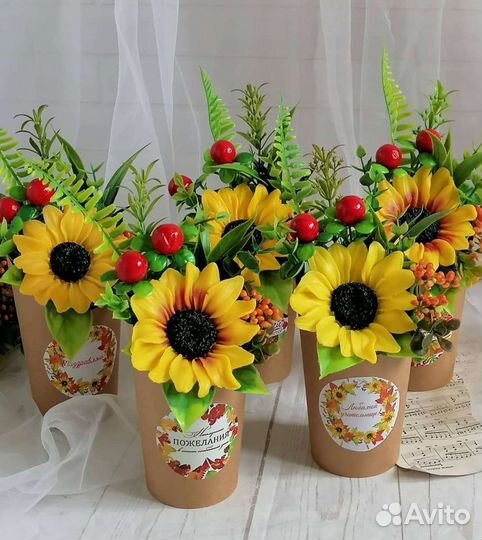 Мыльный букет - комплимент для учителя