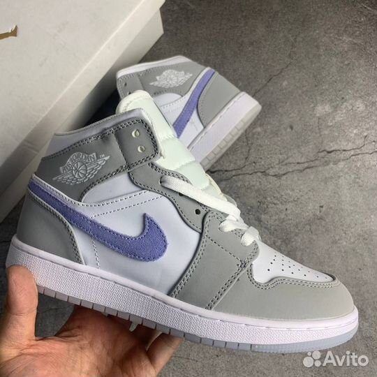 Кроссовки Air Jordan 1 Wolf Grey Aluminum (36-40)