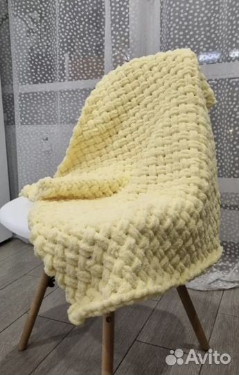 Плед детский вязаный, плюшевой плед, ручной работа