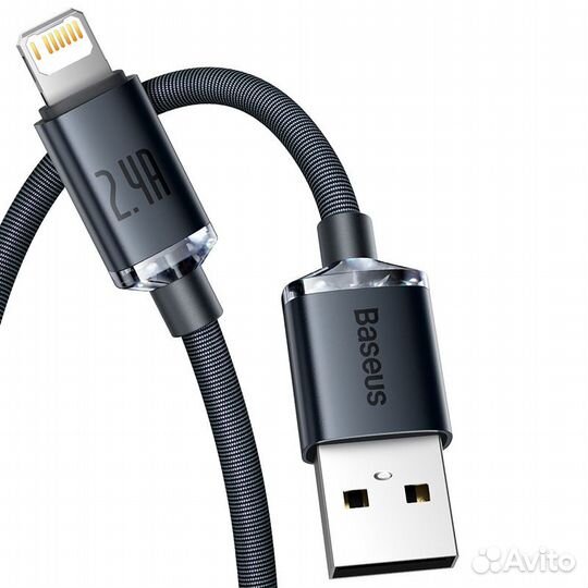 Кабель Baseus Crystal USB - Lightning 2.4A 1.2m