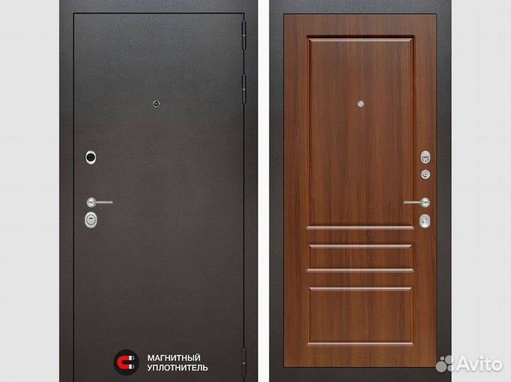 Входная дверь silver 03 - Орех бренди