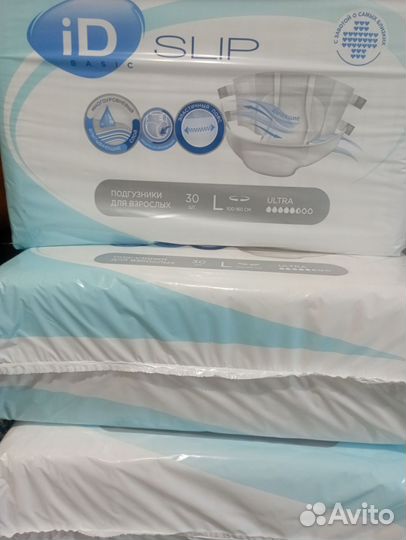 Подгузники для взрослых iD slip, L, в уп. 30 шт