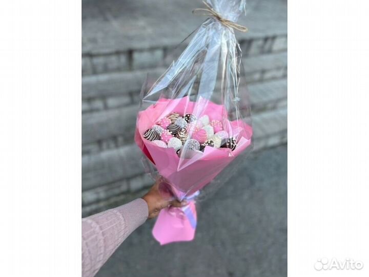 Клубника в шоколаде, букет из клубники KLU-7915