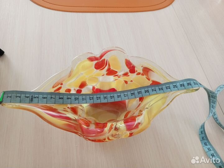 Конфетница цветное стекло СССР