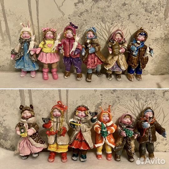 Ватные елочные игрушки
