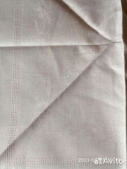 Скатерть льняная новая СССР с сафетками