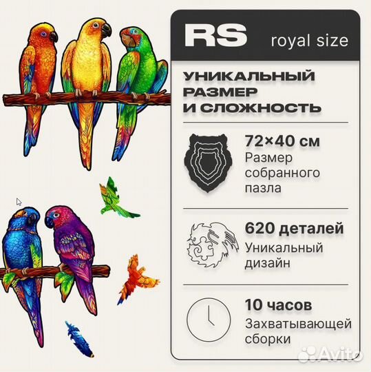 Деревянная мозаика - Игривые Попугаи,обмен