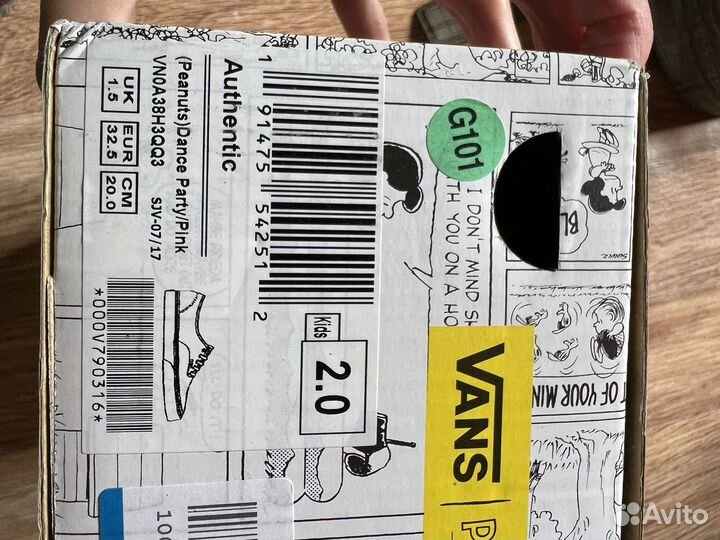 Кеды Vans peanuts 32,5