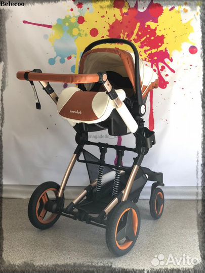 Belecoo коляска с автолюлькой.доставка по городу