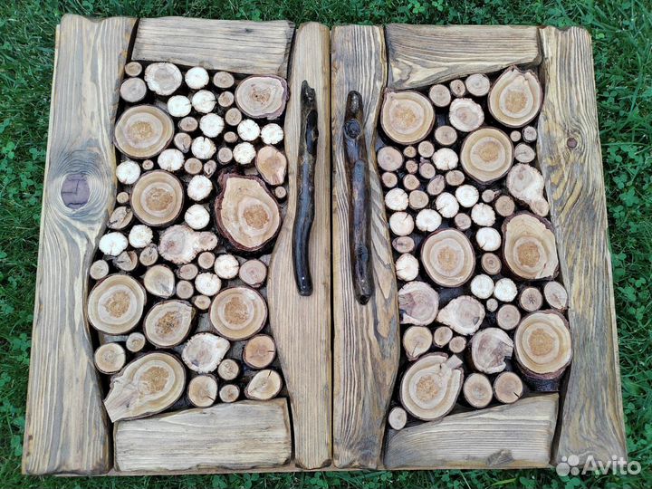 Деревянные дверки для барбекю комплекса