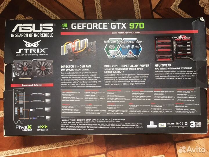 Видеокарта asus strix gtx 970 4gb